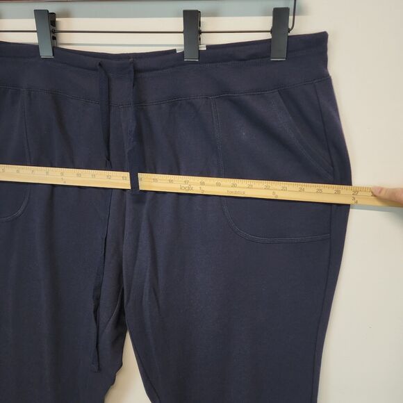 Ave Leisure French Terry Lounge Pants Size 26/28 Drawstring Blue Straight Leg - Picture 5 of 11